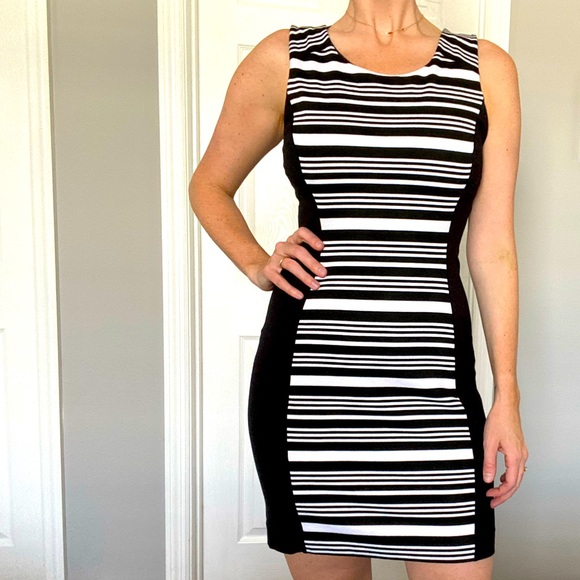 Express Dresses & Skirts - EXPRESS Black & White Striped Mini
